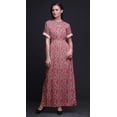 thumbnail image 4 of Bimba Rayon Leaf Leaves Printed Women Long MaxiDressGown With Side Slit-XSmall, 4 of 6