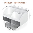 thumbnail image 2 of Organizador de Escritorio-Organizador de Oficina con 6 Compartimentos y 2 Cajones PequeñOs, Caja de Almacenamiento de Escritorio para PortaláPices, Remoto Blanco, 2 of 5