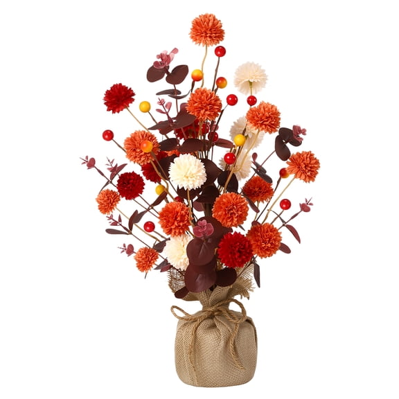 Armscye Fall Artificial Chrysanthemums Berry Tree, 18 Inch Fall Fake Mums Flowers, Table Decorations for Autumn Harvest Thanksgiving Home Indoor Party Decor