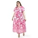 thumbnail image 1 of Vestido largo estampado hojas Roman Fashion /Tallas Extras, 4338 (Fiusha hojas) fucsia 42, 1 of 6
