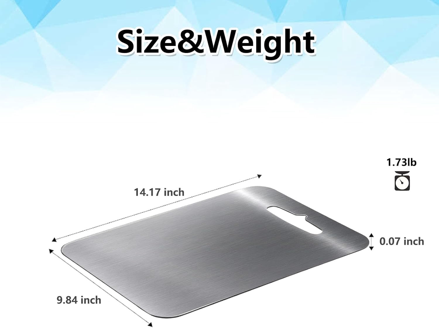 MKEUDQ-100% Pure Titanium Cutting Board for Kitchen, Cutting Edge Hygiene & Durability, Double Sided Mat for Meat, Fruit & Vegetable(Medium)