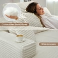 thumbnail image 6 of Muumblus Modular Sectional Sofa, Oversized L-Shape Cloud Couch, Modern Corduroy Sleeper Couches for Living Room, No Assembly Required, Beige White (Left Facing Chaise), 6 of 11