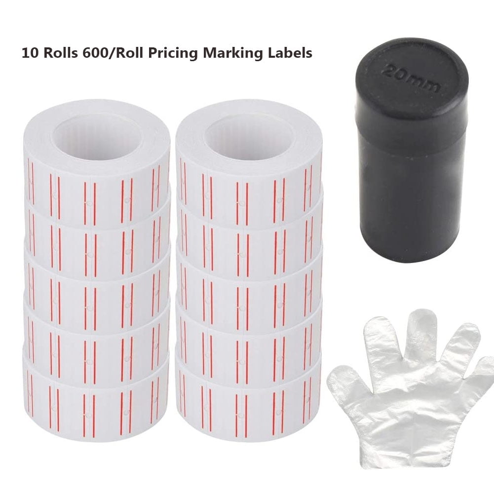 3800 Pcs White Red Line Tags Labels Refill MX-5500 Gun Markdown Price Sticker 