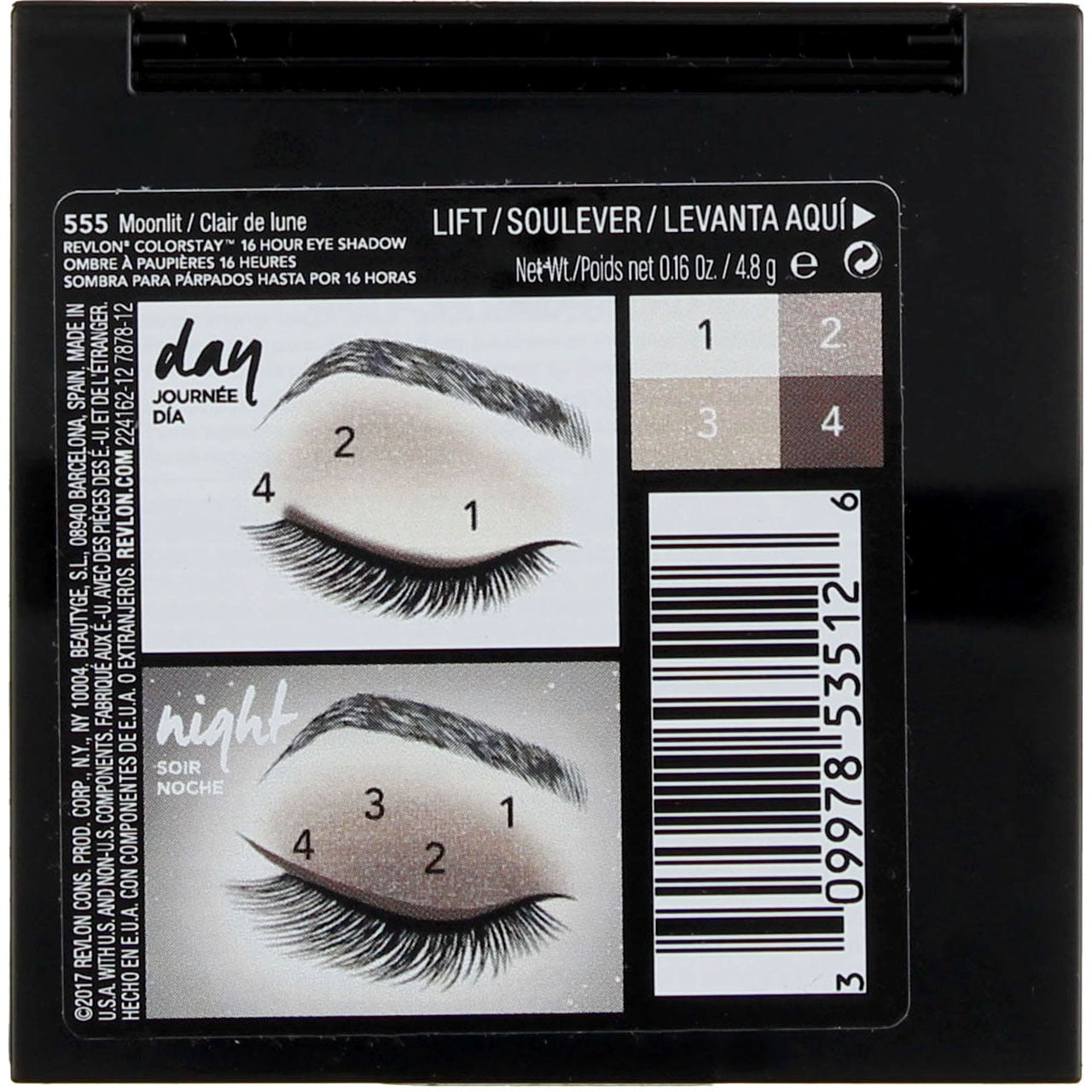 Revlon ColorStay 16 Hour Eye Shadow, Moonlit [555] 0.16 oz (Pack of 3)