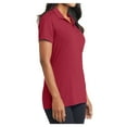 thumbnail image 4 of Womens Cotton Touch Performance Polyester/Spandex Polo T-Shirt Chili Red X-Small, 4 of 6