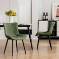 thumbnail image 2 of Kidol & Shellder Dining Chairs Set of 2 Soft Leather Dining Room Chairs with Sleek Metal Legs,Green, 2 of 10