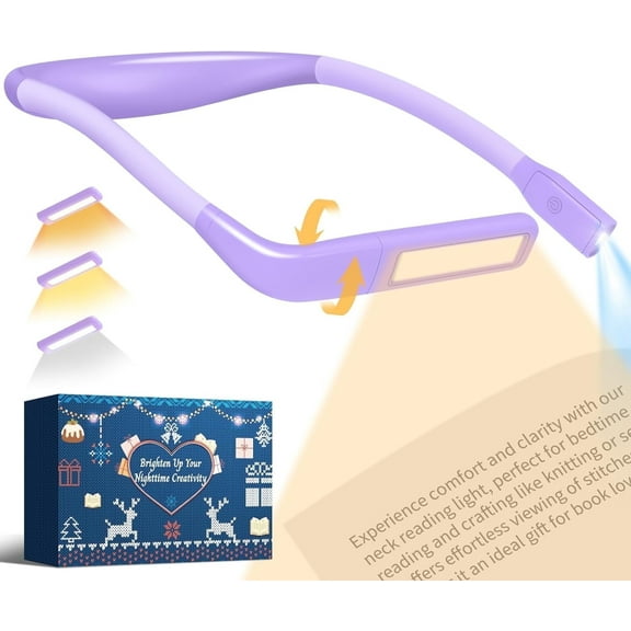 DOMETOUR Neck Reading Light Book Lovers Gifts, USB-C Rechargeable Book Light Back to School Gifts