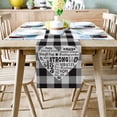 thumbnail image 2 of Table Runner Dresser Scarves 108 Inch Long, Love Heart with Positive Quote Linen Dining Table Runners Black and White Buffalo Gird Tabletop Scarf for Wedding Holiday Party Kitchen, 2 of 7
