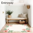 thumbnail image 3 of ODIKA 3'x5' Machine Washable Non-Slip Area Rug, Wild Meadow Blossom with Delicate Petal Swirls and Vine Accents High Traffic Rug, Pink, 482114, 3 of 7