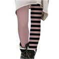 thumbnail image 3 of THDHVS Girls Leggings,Pants for Girls,Girls Halloween Striped Print Pants with High Waisted Elastic for Comfortable Wear Soft Tight Fits Spooky Theme Pink 4-5 Years, 3 of 7