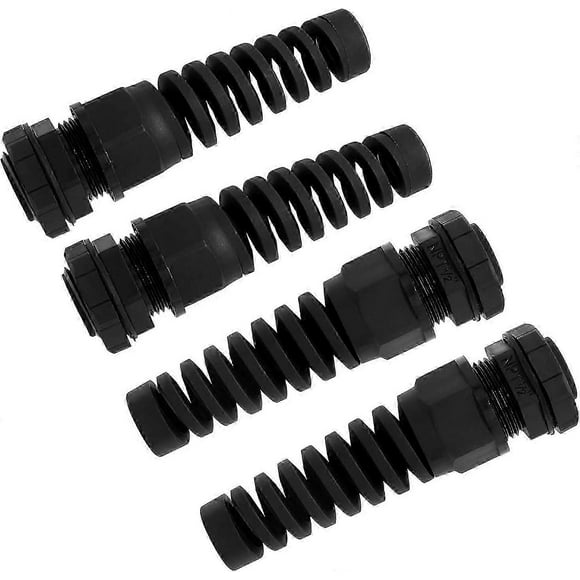 2025 Latest Model 4Pcs NPT 1/2" Black Cable Gland, IP68 Waterproof Nylon Joint Adjustable Locknut