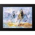 thumbnail image 2 of Chen, Y.C. 14x11 Black Modern Framed Museum Art Print Titled - Horses Running Oil Painting, 2 of 5