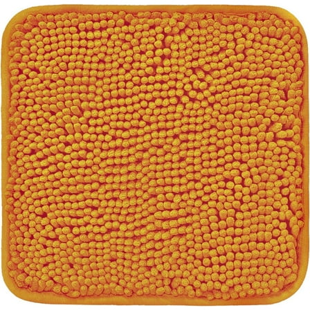GFJASH-Small Bathroom Rug 12"x12" – Washable and Absorbent Bath Mat, Non Slip, Thick Soft Chenille Bath Rugs for Bathroom, Shower, Sink(Orange)