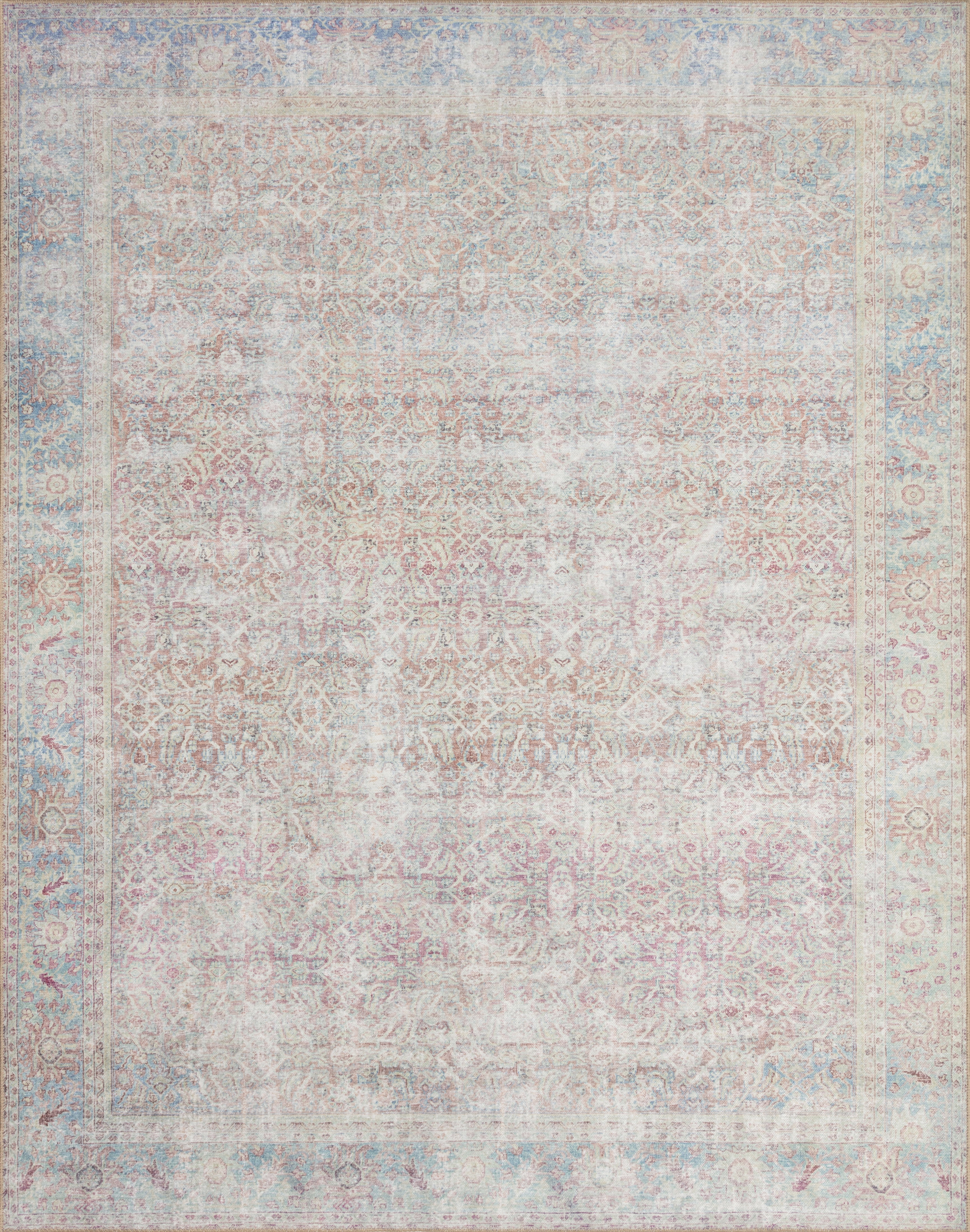 Loloi II Wynter WYN-04 Red / Teal Oriental Area Rug 8'-6" x 11'-6"