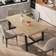 thumbnail image 3 of Industrial Dining Table for 4-6 People, 63" Long Wooden Kitchen Table with Sturdy Metal Frame & Natural Wood Finish - Seats 4 Rectangular Counter for Dinner, Kitchen, Dining Room - Natural, 3 of 9