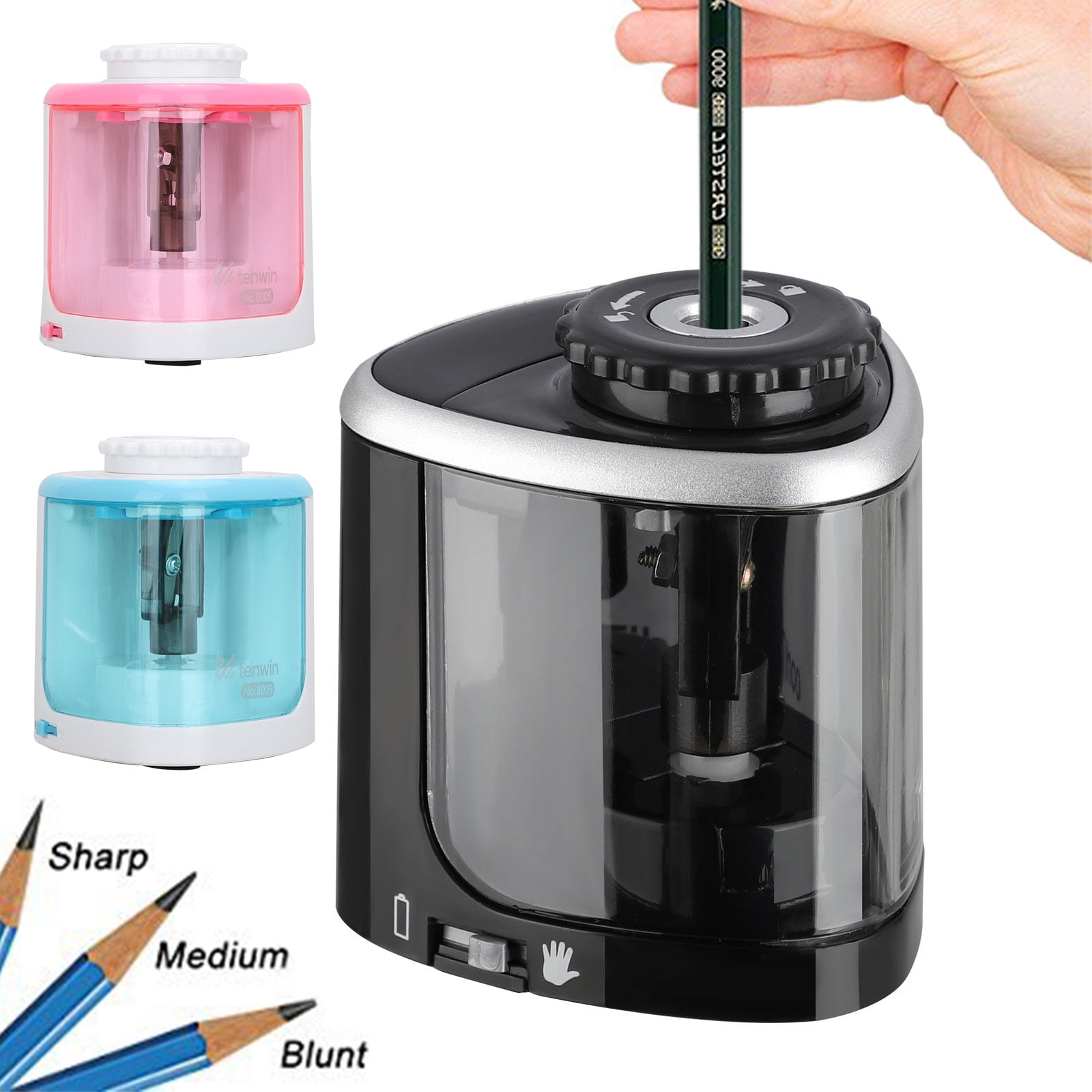 Ultra-Portable Pencil Sharpener Pencil and Colored Pencils School Pro Classroom Premium Quality Sharpener Battery Operated and USB Cable Electric Pencil Sharpener 