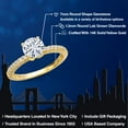 thumbnail image 2 of Gem Stone King 14K Yellow Gold White Moissanite and Lab Grown Diamond Engagement Ring for Women | 1.36 Cttw | Round 7MM | Gemstone Birthstone | Size 6, 2 of 7