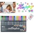 thumbnail image 2 of TIELUTT Double Line Outliner Markers Coloring Lightstick Pens Craft Storage Cabinet Stationery Organizer for Kids Stationery Pens Organizer Stationery Cards and Envelopes Set Kids Stationery Organize, 2 of 8
