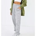 thumbnail image 6 of Christmas Winter Cotton Full-Length Oversized Athletic Yoga Sweatpants for Women Gray Activewear Solid Color Women's Thin High Waisted Loose Comfortable Jogging Pants With Pockets Casual M, 6 of 7
