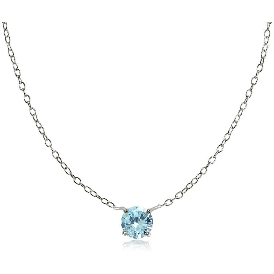 Round Blue Topaz Sterling Silver Small 