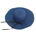 thumbnail image 3 of SkyAuks UV Sun Visor for Women with Hat Clip, Foldable & Packable Wide Brim Cap with Bow, Navy Blue, 3 of 9