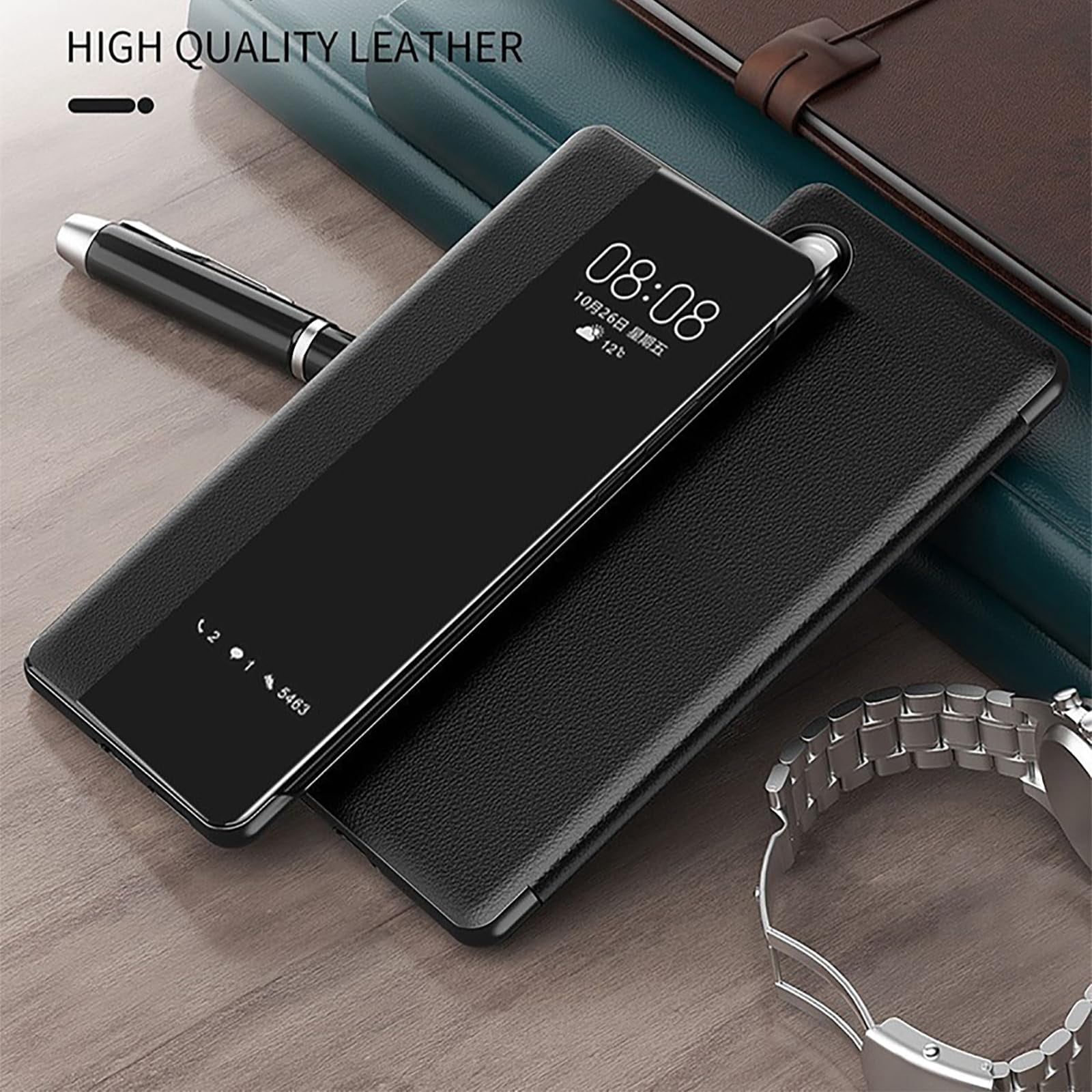 Case For Samsung Galaxy S25 Ultra/S25 Plus/S25, Intelligent Window Phone Shell Magnetic Leather Flip Case Resisting Scratches Cover
