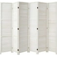 thumbnail image 7 of YODOLLA 6 Panel Wood Room Divider, 5.6 Ft Tall Folding Privacy Screen Room Divider, Freestanding Partition Wall Dividers for Office,White, 7 of 7