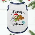 thumbnail image 5 of Blue And White Family Christmas Jammies With Cute Lazy Sloth, Cotton And Poly Blend, 2 Pieces, 5 of 7