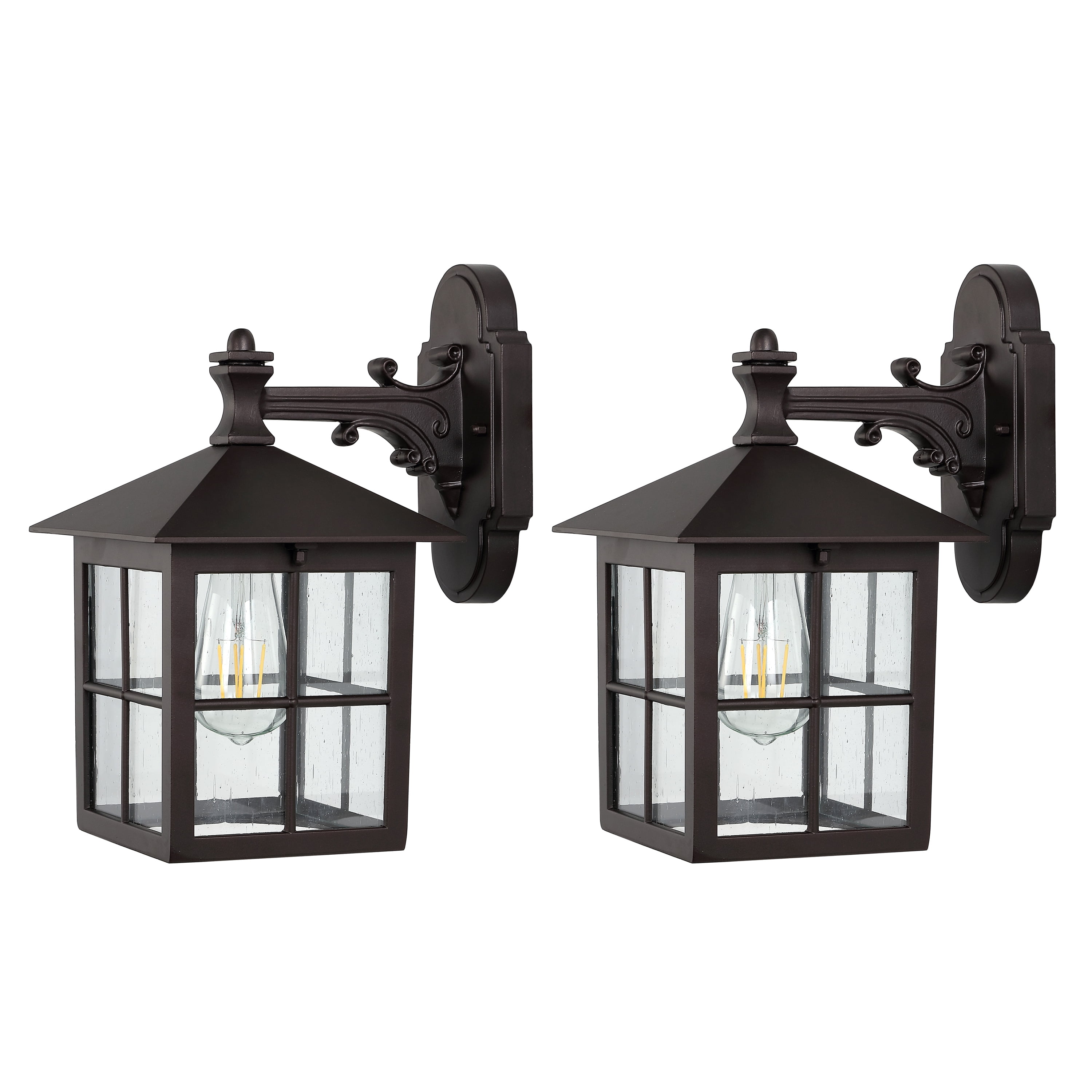 SAFAVIEH Penryn Edison Tungsten Black Wall Sconce with Shade, Set of 2