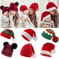 thumbnail image 2 of Gorro de Navidad para padres e hijos, gorro de punto con pompón grande para madre e hijo, gorro cálido de invierno para bebé, regalo de Navidad para niña y niño, accesorios para bebé, 2 of 4