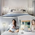 thumbnail image 6 of Crystal Table Lamp Set of 2 Touch Control, Crystal Lamps with USB Ports Elegant Shade Bedside Lamp Silver, Dimmable Touch Table Lamp for Nightstand Bedroom Living Room, 4W LED Bulb Included, 6 of 6