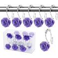 thumbnail image 1 of Rose Shower Curtain Hook, 12 Piece Dual Sliding Shower Curtain Rings Stainless Steel Anti-Rust Trim, 1 of 5