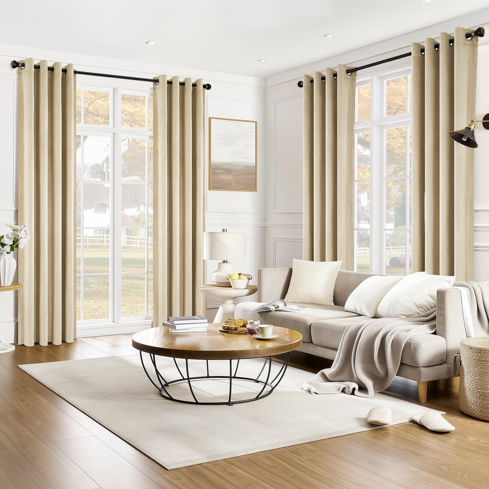 Top Finel 100% Blackout Luxury Velvet Curtain, 52 x 96 inch, 2 Panels