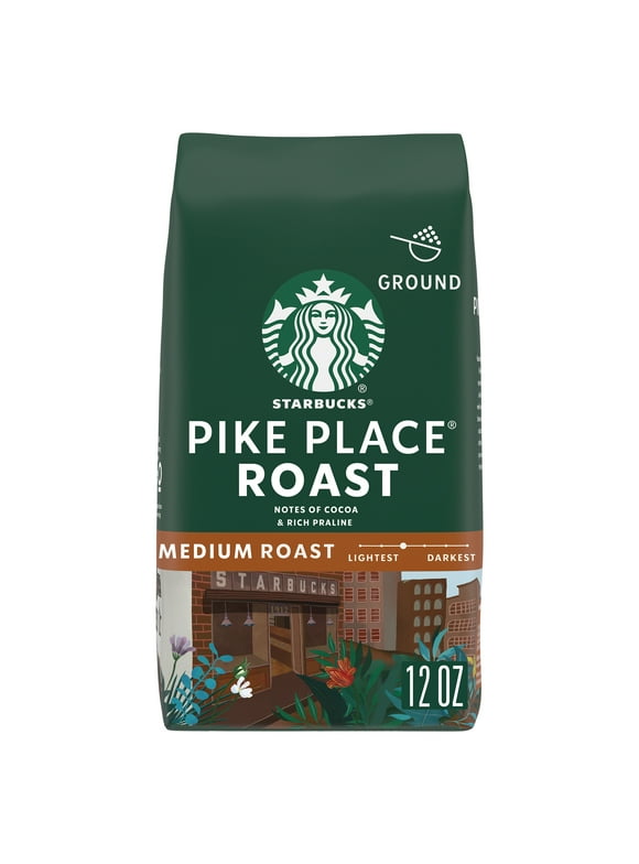 Starbucks Pike Place Roast, Medium Roast Ground Coffee, 100% Arabica, 12 oz