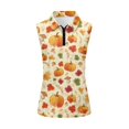 thumbnail image 5 of Yuyamidu Fall Pumpkin Sleeveless Golf Shirts for Women, Quarter Zip Breathable Quick-dry Fabric, Regular Fit For All Body Types, Suitable for Golf Tennis, For Thanksgiving Themed Sportswear, 5 of 8