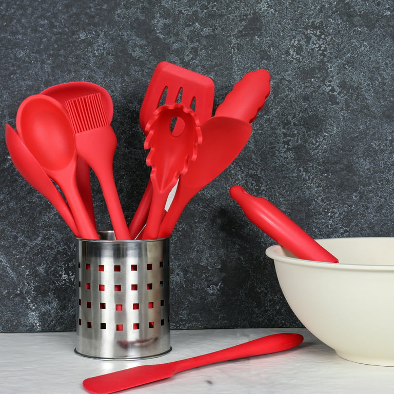 Chef Craft Premium Red Silicone Mixing Spoon