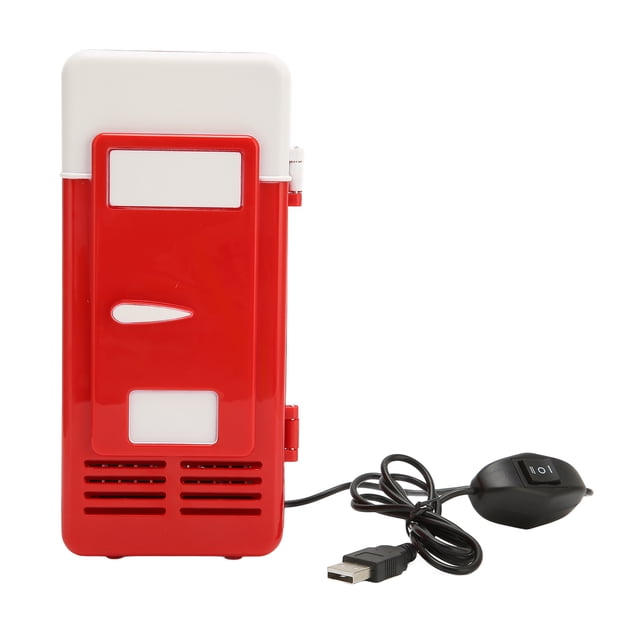 Refrigerador USB con aislamiento de refrigeración, pequeño, portátil, de bajo decibelio, ahorro de energía, refrigerador de semiconductores para automóvil, color rojo