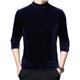thumbnail image 3 of Mens Velvet Half Turtleneck Pullover Long Sleeve Jumper Blouse Tops Slim T-Shirt, 3 of 8