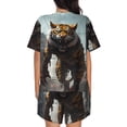 thumbnail image 4 of Womens Pajama Sets With Pocket, Ruins Tiger Warrior Lounge Sets Short Sleeve Sleepwear PJ Sets for Women, 4 of 6