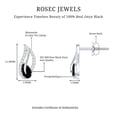 thumbnail image 5 of Rosec Jewels Natural Pear Shape Black Onyx Leaf Stud Earrings with Diamond (AAA Quality) - Black and White Earrings, 10K White Gold, 5 of 7