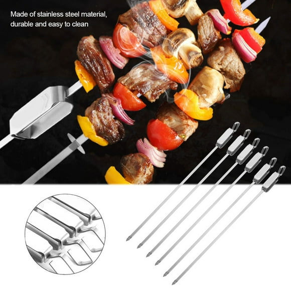 Pinchos Barbacoa Pick Cerradura Deslizante Para Piezas para 6 Piezas Ropa de Cama Larga Barbacoa Pinchos