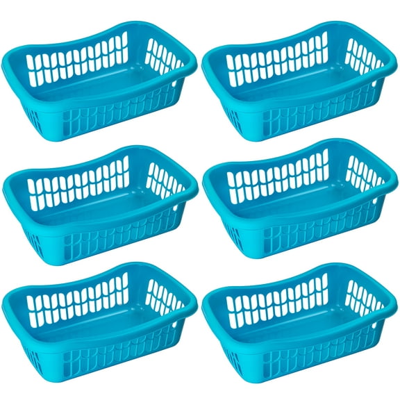 YBM Home Large Plastic Storage Basket for Organizing Kitchen Pantry, Countertop, Bathroom, Kids Room, Office Drawer, Junk Drawers, and Shelves