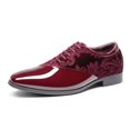 thumbnail image 1 of Zapatos de Vestir para Hombre Bruno Marc, Oxford de Terciopelo con Cordones, Rojo Oscuro, 1 of 7