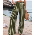 thumbnail image 4 of Women'S Pants Casual Button Up High Waisted Wide Leg Trousers Green XL, 4 of 7