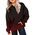 thumbnail image 2 of FAOWME Chandail en Molleton pour Filles Automne Dégradé Couleur Col Rond Manches Longues Poche Sport Décontracté Chandail à Capuchon Chandail Tops E 7-8 Ans, 2 of 4