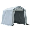 thumbnail image 2 of Outsunny 6'x8' Outdoor Storage Shelter with Rollup & Zipper Door, Heavy Duty Carport Shed for Motorcycle Garden Storage, Grey, 2 of 9