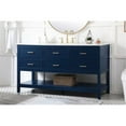 thumbnail image 2 of Elegant Decor Sinclaire 60" Aluminum Alloy & MDF Single Bathroom Vanity in Blue, 2 of 8