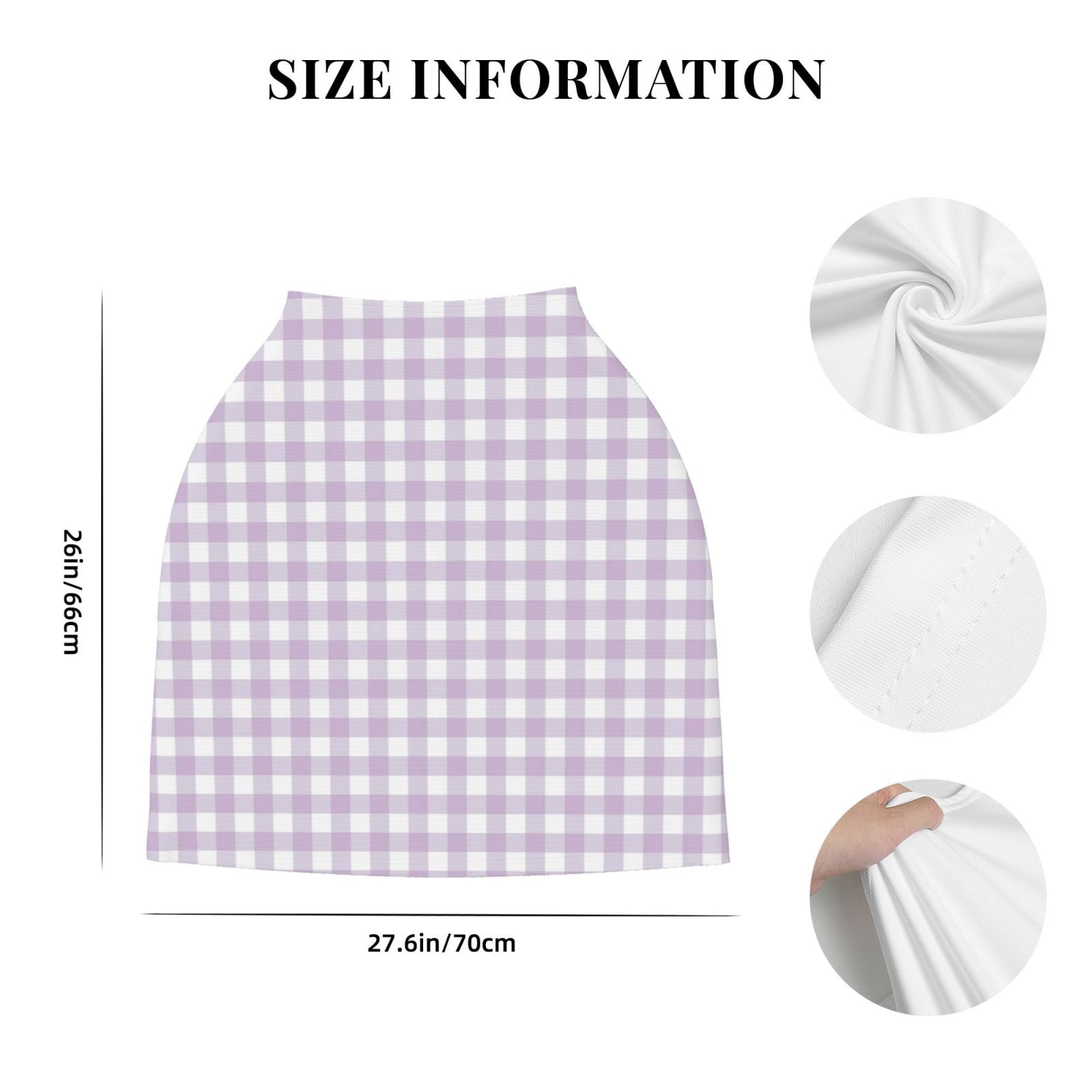 Fotbe Purple Checkboard Pattern Car Seat Covers for Babies, Nursing Breastfeeding Cover Infant Carseat Canopy, Soft Stretchy Carrier Cover