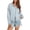 Blue, variant on KICILVS Womens Zip Up Hoodie Striped Sweater Coat Knit Hooded Double Zipper Jacket Trendy Fall Winter Outerwear