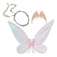 thumbnail image 1 of Rosa [guirnalda + Orejas Elfo] Conjunto Ángel Y Mariposa Orejas Elfo Halloween Accesorios Actuación para Festival Fiesta Hadas Princesa, 1 of 7